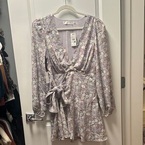 Astr Purple Floral Dress